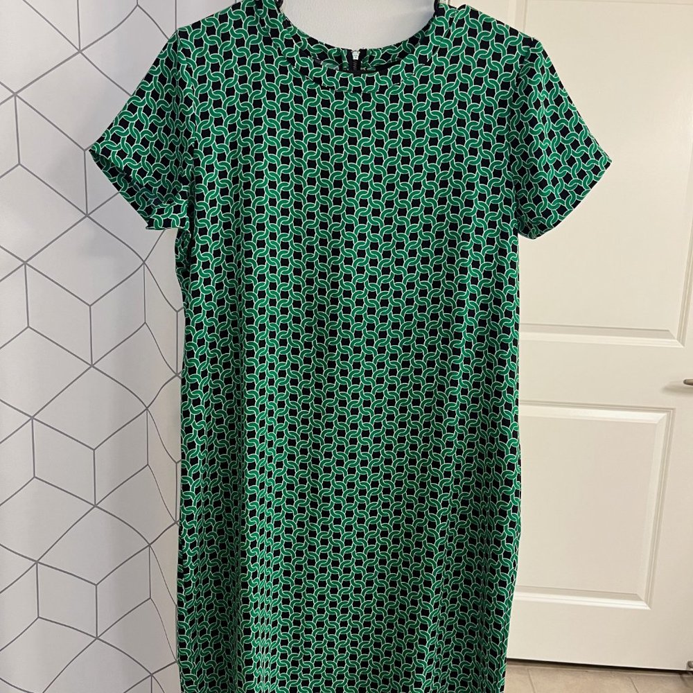 Cute Green and Navy Shift Dress